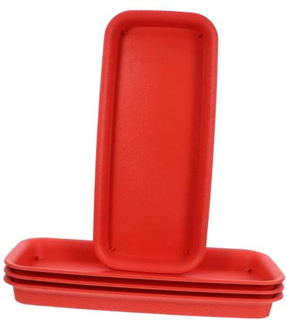 BESPORTBLE 4 Pièces Bacs à Eau Rectangulaires pour Plantes Intérieur Bacs Égouttement pour Pots De Fleurs Résine pour Attrape-Gouttes