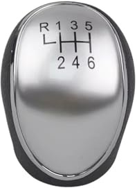 Copricambio Auto Pomello Del Cambio Auto Per Hyundai Per IX35 2012-2016 5/6 Velocità Cambio Manuale Leva Testa del Bastone di Pallamano Coprileva del cambio(R123456 Silver)