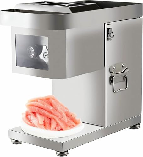 Commercial Meat Cutter Machine,1500W Meat Slicer Cutting Machine,550Lb/H Electric Meat Cutting Slicer,Stainless Steel Meat Processor Machine,Automatic Meat Grinder for Kitchen Restaurant (5Mm)