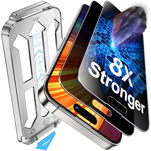 Tentoki 2 Stück für iPhone 14 Pro Panzerglas Sichtschutz Glas | 25° Anti-Spy Schutzfolie, Unterstützt Face ID, 8X Stärker Panzerfolie, 9H Härte, Blasenfreie, Auto Dust-Elimination, 6,1 Zoll