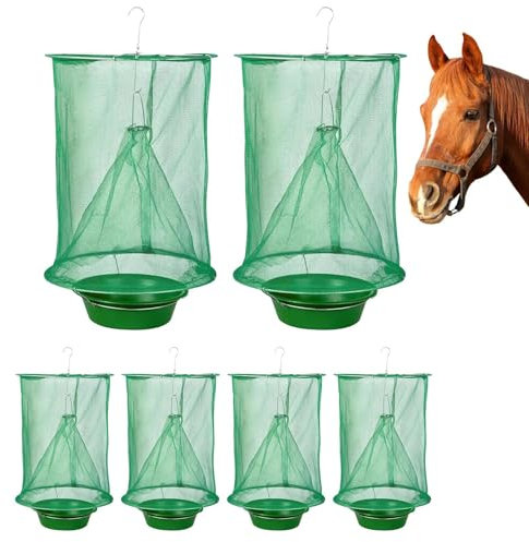 6 pezzi Fly Trap Net, trappole per mosche, zanzare, rete sospesa, pieghevole, riutilizzabile, per esterni, ranch, cavallo, parchi da giardino, trappola per mosche per esterni