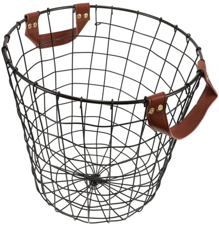Yardenfun Cesto Porta Ceppi in Ferro Robusto Con Manico e Grande Capacità Organizer Per Stoccaggio Tronchi in Metallo Per Esterno e Focolare Portalegna Da Trasporto Elegante e Resistente