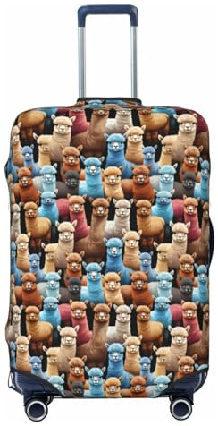 Bkdogkt Modische Kofferhülle mit Alpaka-Druck, personalisierter Schutz für Reisen und Business, schwarz / weiß, S