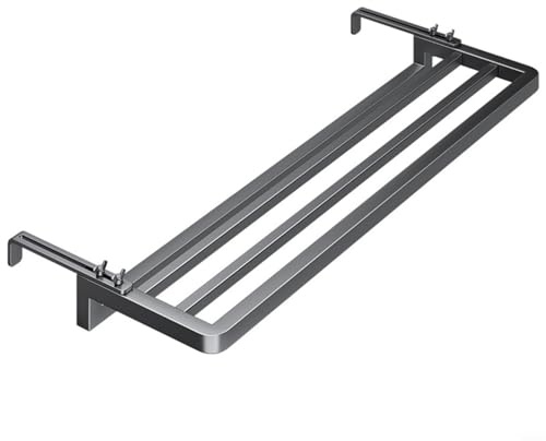 GANCEI Stendibiancheria pieghevole per termosifone, da appendere, 40 cm, per il sistema di riscaldamento del bagno, salvaspazio, colore: nero