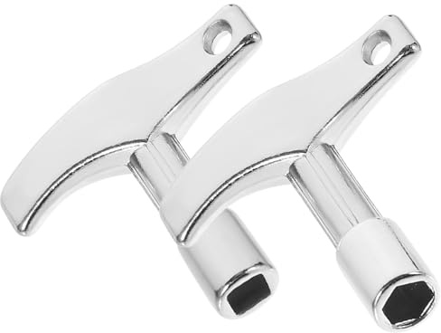 TOYANDONA 2 Stück Teiliges Drum Key Sechskant Vierkant Langlebige Zinklegierung Trommel Stimmschlüssel Leicht Tragbar Professionelles Schlagzeug Zubehör Geschenk für Schlagzeuger
