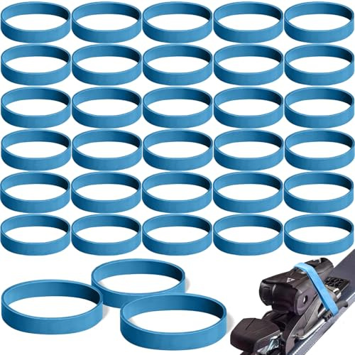 30 Pièces Retenue De Frein De Ski, Caoutchouc De Fixation Ski, Bleu Dispositifs De Retenue De Frein De Ski, Sangles De Fixation Élastiques en Caoutchouc, pour Snowboard Accessoires De Sports d'hiver