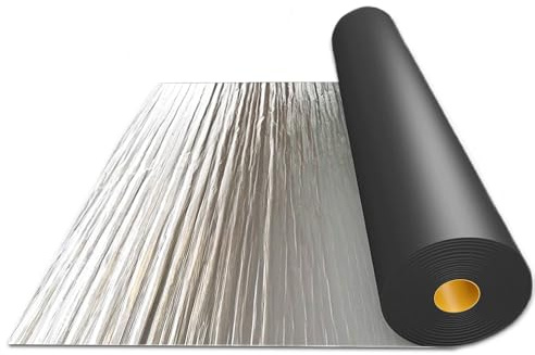 Genérico Tela Asfaltica Autoadhesiva para Tejado, Cinta de Selladora de Aluminio Impermeable, Banda de Butilo de Reparación para Piscinas Tuberías(50x300cm)