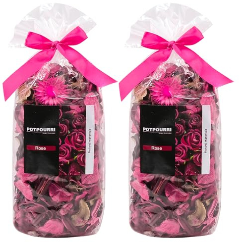 Griwuut Potpourri Bags - Rose Scented Dried Flowers, Home Fragrance & Decorative Bowl Vase Filler, Table/Home Decor - 2 Bags (8.1oz)
