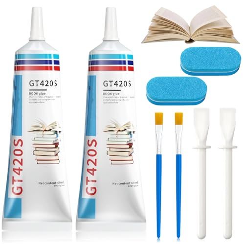 120ML Buchbinderleim, Bastelkleber Transparent Flüssig, Bastelleim Transparent Mit 2 Pinseln, 2 Spachtel Und 2 Schwamm, Ideal Für Bastelkleister Und Decoupage Kleber