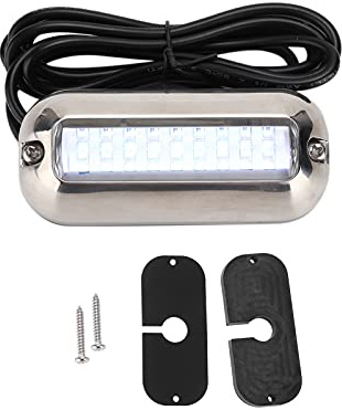 Luz subacuática de 27 LED Azul, lámpara para la popa del Barco con un Brillo de 74 LM y un ángulo de Haz de 120°, iluminación Marina de Acero Inoxidable Resistente al Agua IP68 par