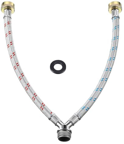 Y Mixer Hose Connector Stainless Steel 3 / 4inch Fittings Washing Machine for Kitchen Bathroom Garden Irrigation Mixer Connector