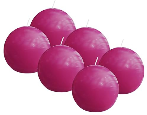 Bolsius – slätt kulljus – fuchsia rosa – glänsande – 7 cm – 6 stycken – 16 timmar – dekorativa ljus – utan palmolja – med naturligt växtvax