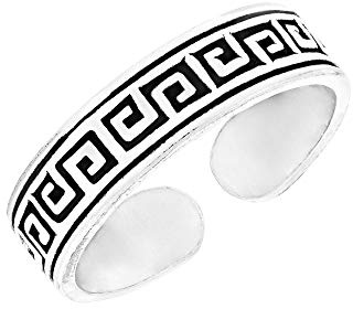 81stgeneration grekisk nyckel sterling silver tåring – antik grekisk stil fotsmycken för kvinnor – rosa finger midi justerbara ringar – söta tåringar för tonårstjejer – boho smycken, Sterlingsilver,