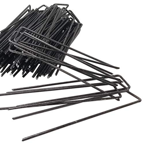 ToCi 100 x Bodenanker 150 x 25 mm – Erdanker aus 3 mm Stahldraht - U-Heringe zur Befestigung von Unkrautvlies, Folie, Schläuchen & Kabeln - Fixieranker für Harte Böden