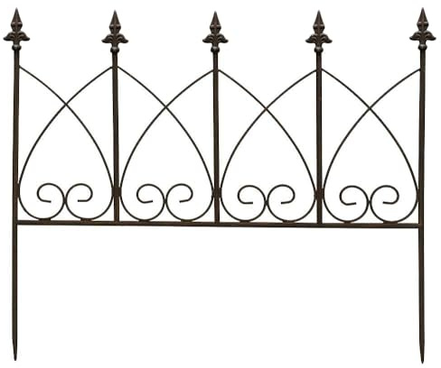 zeitzone Beetzaun Metall Zum Stecken Beeteinfassung Beetumrandung Antik-Stil Braun 62cm