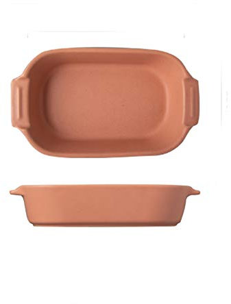 Liudan Dinner Plates Rectangular Ceramic Dinner Plate, Family Use Soup Plate with Handle, Baking plate Suitable for Cheese, Rice, Assorted Color Dishes Dessert Plates (Color : Orange, Size : 2pack)