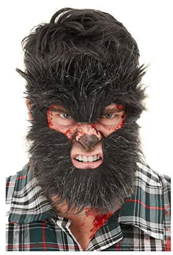 Werwolf Gesichtsbehaarung Fell Maske Wolfsmensch Haare Bart Dämon Monster