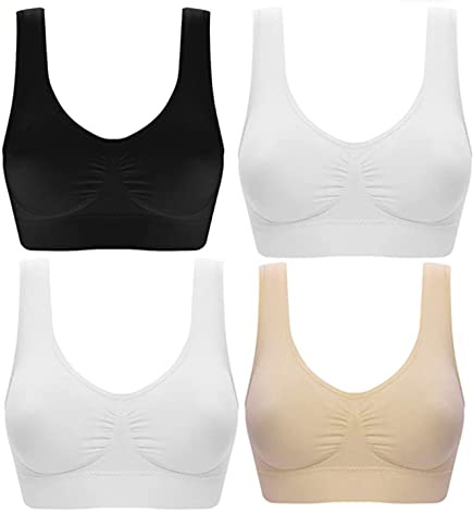 Marielle 4 Pack Comfort Bras Double Layer Material Ultimate Women Seamless Bralettes Sizes S-5XL