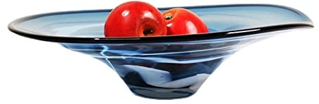 Coupe à fruits décorative en cristal Plateau de fruits en verre léger luxe grand bleu moderne minimaliste collation bac à fruits de grande capacité plateau de rangement décorations de maison Assiette