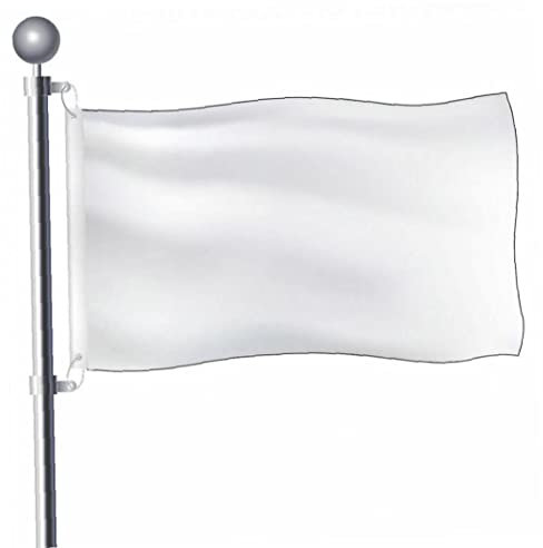 Fopytu Drapeau Blanc, bannière de Drapeaux Rouges Unis de 0,9 x 1,5 m en Polyester avec œillets en Laiton Drapeaux de Bricolage Décoration Yard House Banner