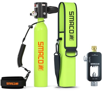 SMACO Bouteille de Plongée Mini-réservoir de Plongée de 0.5L Petite Bouteille de plongée Portable sous-Marine pour la Pratique de la Plongée ou comme Bouteille d'air de Rechange S300