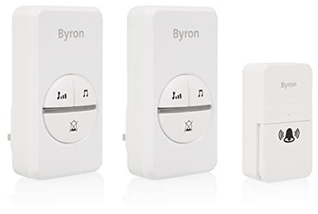 Byron DBY-23445BS Wireless Doorbell Set - 2 Plugs - Kinetic Energy - White