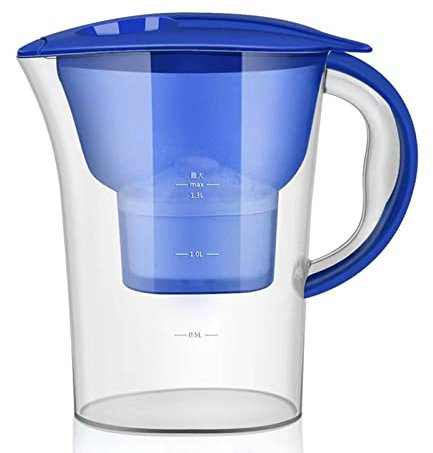 Two Colors Water Filter Jug 2.5l, Fridge Door Water Filter Jug, Reduction Microplastics, Chlorine, Limescale Impurities,A