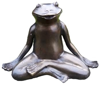 IDYL Bronze-Skulptur Yoga-Frosch klein Maße: 11,5x17 cm