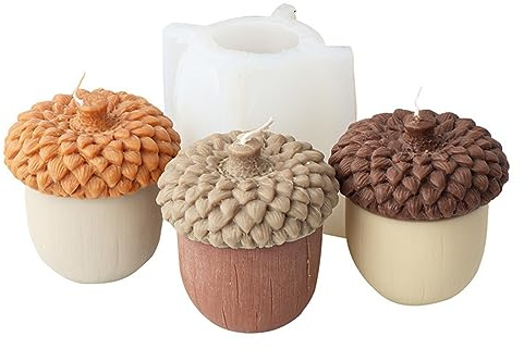 JS MOLD Kerzenform Silikon, Große Tannenzapfenkerzen-Silikonform,3D Weihnachts Kerzenform, Kerzengießform Silikonformen,Kiefernzapfen Silikon Form für Weihnachten Deko