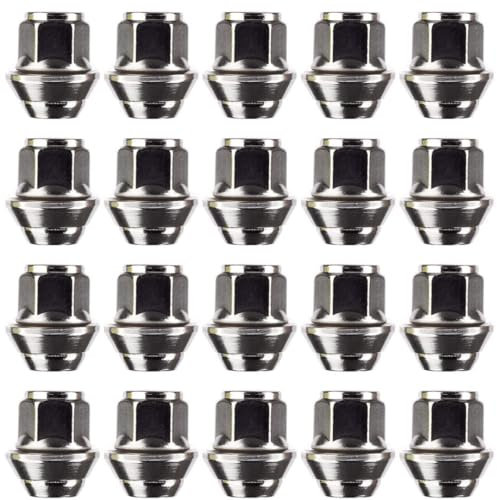 RYBO Set of Alloy Wheel Nuts. M12 x 1.5, Taper Washer, 19mm Hex, Compatible With Ford Alloy Wheels & More (20)