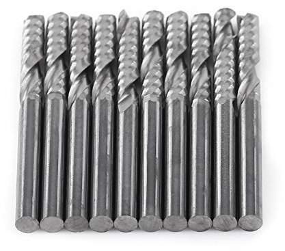 10pcs End Mill Metal Cuttting Engraving Milling Machine Bit CNC Tool Carbide End Mill Micro Metal End Mill for Metal Carving Aluminum Copper Woodworking Cutting