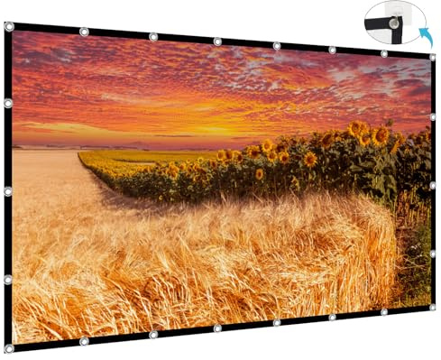 XINLEMY - Pantalla de proyección de 200 pulgadas, 4K HD 16:9, plegable, portátil, lavable, de doble cara, para fiestas en el jardín.