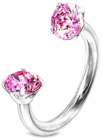 Stachelkleid Hufeisen Piercing Chirugenstahl 316l Septum Ring Zirkonia Kristal 1,2 mm Ohr Nasenpiercing Nippel Intim Silber Schwarz Gold Rose Glitzer Tragus Helix Farben Innengewinde