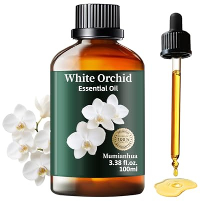 Mumianhua - Olio essenziale di orchidee bianche, puro olio di orchidee bianche, olio per aromaterapia, per diffusore, pelle, shampoo, profumo, candele, saponi, 100 ml