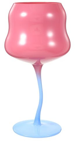 FUNOMOCYA Rose Glass Wine Glass Creative Goblet for Party Reusable Twisted Stem for Romantic Dinner Wedding Ceremony