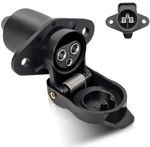 CXTM Enchufe colgante de 3 polos de 3 pines, adaptador de 3 polos, enchufe de 12 V para tractor, enchufe de 3 polos para tractor según DIN 9680, universal para remolque/tractor/coche 3 polos enchufe