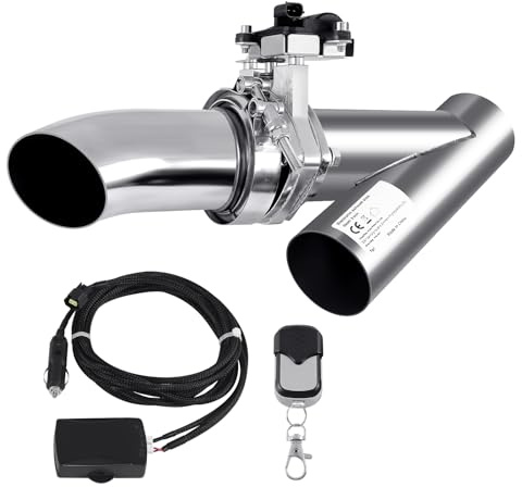 H-YEEU Kit sistema di valvole di scarico con silenziatore elettrico in acciaio inossidabile da 3 76 mm e telecomando
