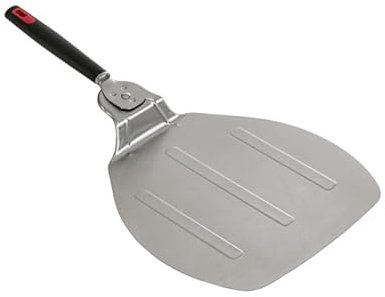 Dehner Pelle à Pizza Pliable de qualité supérieure, env. 38 x 5,5 x 31,5 cm, Acier Inoxydable/Plastique, argenté