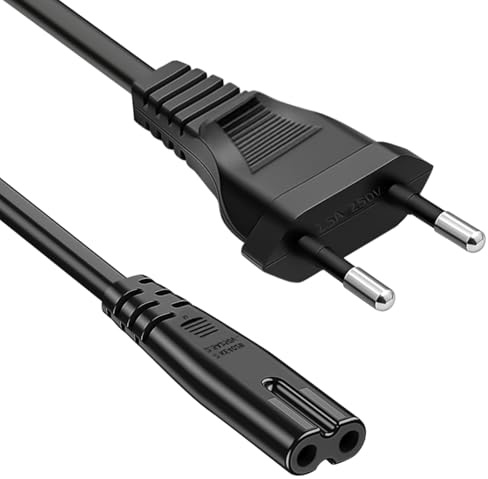 Aicharynic Stromkabel 2 Polig, Netzkabel 3m mit Eurostecker Power Cable für JBL Partybox, TV, Radio, TV Blu-Ray, Bluetooth Lautsprecher, Schreibtischlampe (Schwarz)