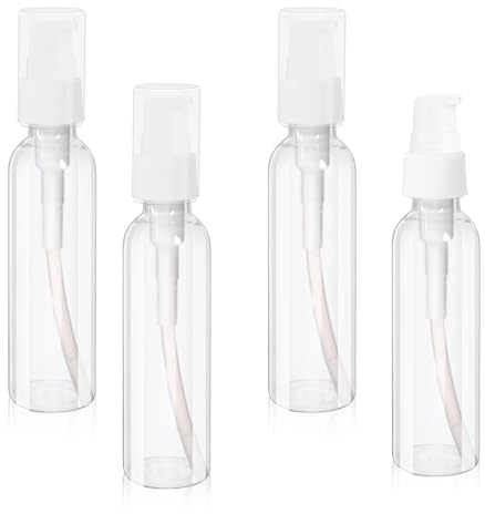 Sliverdew 4 stycken 100 ml Airless pumpflaska pumpdispenser transparent tom grädde dispenser resa flaska för fyllning plast pumpflaska påfyllningsbar plastflaskor för kosmetik schampo lotion
