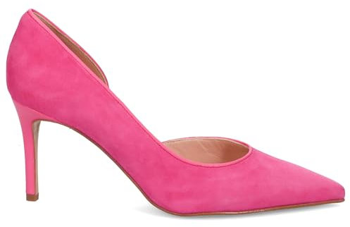 Sangiorgio Zapatos de tacón de ante rosa fucsia con tacón medio - S250 ante Hot Pink - Talla, Rosa, 38 EU