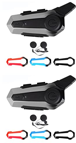 Lbvzxkad 2X Interfono per Moto Bluetooth Auricolare Interfono Universale con Riduzione del Rumore per Integrale 3 Colori Telaio