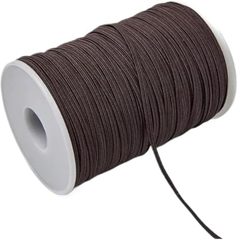 Banda elástica de goma de colores de 3 mm y 6 mm for coser, cinta elástica de licra, adorno for tela, accesorios de bricolaje for prendas de vestir, elástica for coser.(Coffee,6mm 30yards)