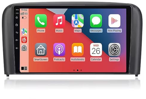 DPBXQ 9 Android 12 2 Din Autoradio Bluetooth Main Libre avec pour Volvo S80 1998-2006 Poste Radio Voiture Soutient USB FM AM Carplay HD Multi-Touch Écran,K5 8 Core 4G+WiFi 4G+64G