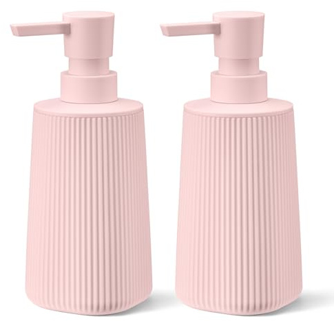 zuxzmj Pink 2 Pack Hand Soap Dispensers Set for Bathroom