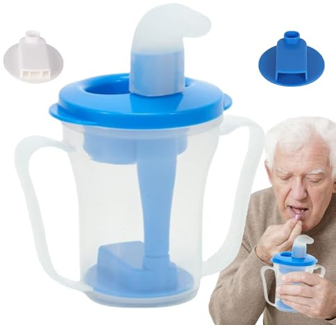 Gobelet contrôlant la dysphagie pour adultes | Bouteille d'eau avec paille pour patients, verres anti-étouffement et anti-déversement portables pour adultes âgés et bébés à la maison, en voyage, au