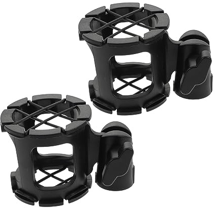 Supporto Microfono da Tavolo Antiurto a Nido D’ape Nero, 2 Pezzi | Plastica Regolabile, Design Desktop Compatto, per Uffici e Sala Conferenze