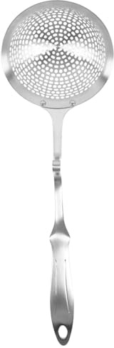 BEBEMOKO Colino Cucina in Acciaio Inossidabile con Manico Lungo Mestolo Scolapasta Multifunzionale per Filtrare e Scolare Alimenti Resistente e Facile da per Pentola e Pasta
