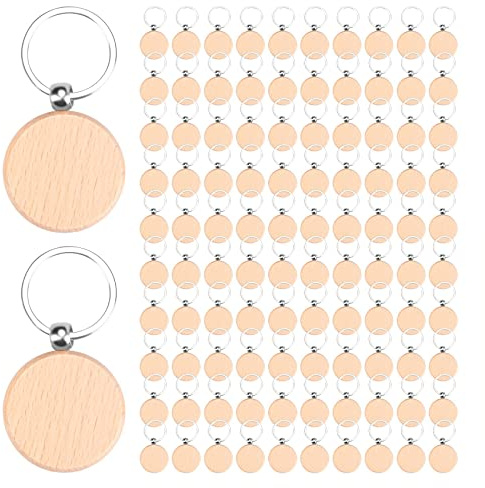 Aboiledy 100 Stück Schlüsselanhänger Rohling, runde Anhänger zum Gravieren, kreative Geschenkidee für Familie und