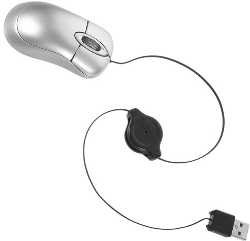 COHEALI Souris Optique USB Rétractable Compacte Câble 7 Cm | Plastique, 2 Boutons et Molette de Défilement, Format de Voyage, Compatible avec Ordinateurs et Portables Couleur Aléatoire